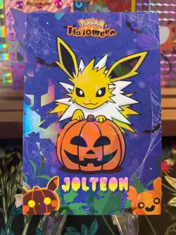 ??Non-TCG Pumpkin Jolteon Ice Holo??Halloween Card Database Pokemon 2025 Peru?? - Image 1