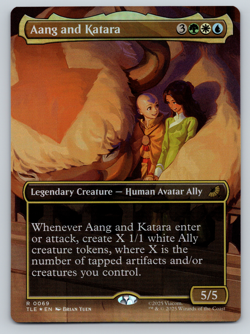 Avatar Aang and Katara FOIL Borderless R 69 Magic the Gathering Scene Card - Image 1