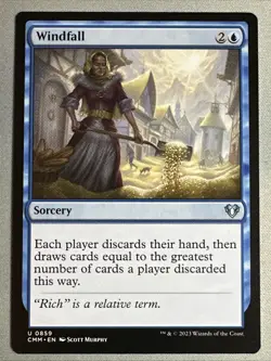 MTG / Windfall / CMM / #859 / Regular / Uncommon / NM - Image 1