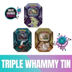 Pokemon TCG: Triple Whammy Tins Lot Of 3 Complete Set New Factory Sealed - Image 1