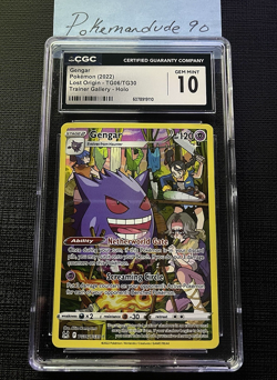 2022 Pokemon Gengar Lost Origin TG06/TG30 Trainer Gallery Holo CGC 10 Gem Mint - Image 1