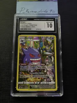 2022 Pokemon Gengar Lost Origin TG06/TG30 Trainer Gallery Holo CGC 10 Gem Mint - Image 2