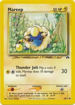 Pokemon TCG Neo Discovery - Mareep 58/75 - Image 1