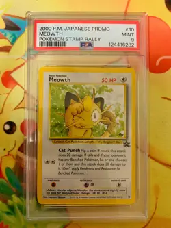 PSA 9 Meowth JR Stamp Rally Pokemon Card Black Star Japanese Promo - Image 1