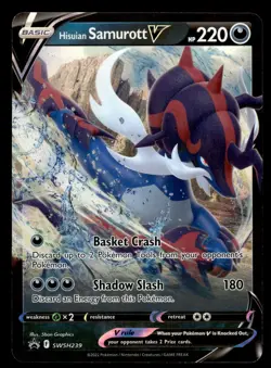 Hisuian Samurott V SWSH239 Ultra Rare Black Star Promo Pokemon Card - Image 1