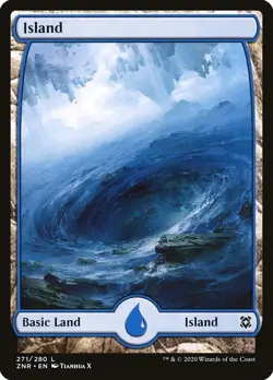 MTG Magic [x1] Island [x1] 271/280 Full Art Zendikar Rising M/NM - Image 1