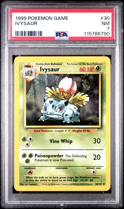 1999 POKEMON GAME #30 IVYSAUR PSA 7 - Image 1