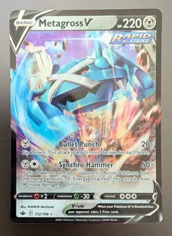 Metagross V - 112/198 - SwSh06: Chilling Reign - Ultra Rare Holo - NM/Mint - Image 1