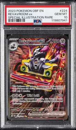 2023 POKEMON OBF EN-OBSIDIAN FLAMES #224 REVAVROOM EX PSA 10 - Image 1