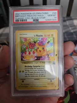 Pokemon Pikachu 2021 Birthday Celebrations #24 Black Star PSA 10 Gem Mint Holo - Image 1