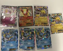 Pokemon Eeveelution EX Sylveon, Flareon, Jolteon x2, Vaporeon x3, Holo EX Bundle - Image 2