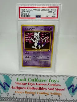 Pokemon 1998 Japanese Vending #150 Mewtwo Series 3 PSA Gem Mint 10 - Image 1