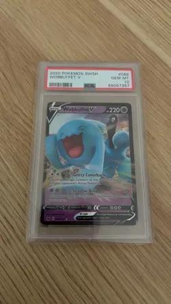 2020 Pokemon TCG Sword & Shield (Base Set) SWSH #086 Wobbuffet V PSA 10 Gem Mint - Image 1