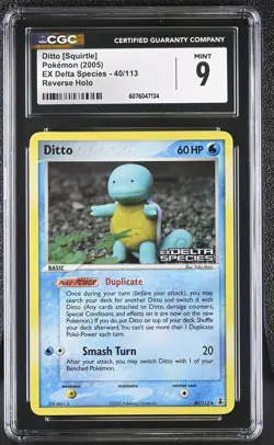 CGC 9 Ditto [Squirtle] EX Delta Species 40/113 Reverse Holo STAMPED Pokemon Card - Image 1