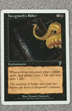 MTG - YAWGMOTH'S EDICT 1X - CORE SET 7TH EDITION - UNCOMMON - ENCHANTMENT - NM - Image 1