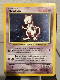 Mewtwo 10/102 Pokemon TCG 1999 Base Set Holo Unlimited Rare - Image 1