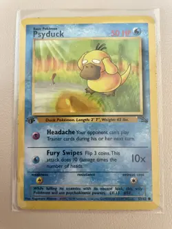Pokemon TCG Psyduck Fossil 53 Regular 1st Edition Common - Image 1