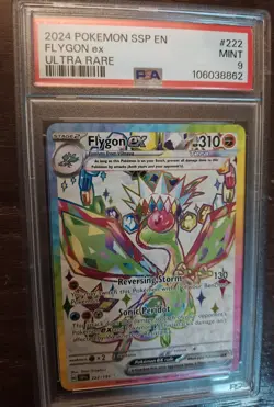 Pokemon Surging Sparks PSA #9 Flygon EX Ultra Rare Card #222 - Image 1