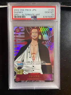 Shanks OP01-120 SEC ONE PIECE Card Game Romance Dawn Japanese PSA 10 GEM Mint O2 - Image 1