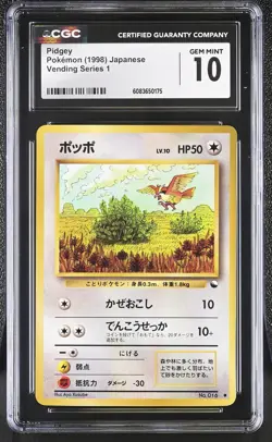 CGC 10 GEM MINT Pidgey 1998 Vending Series 1 Japanese 16 Pokemon Card - Image 1
