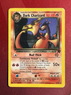DARK CHARIZARD 21/82 Team Rocket NON HOLO RARE Unlimited WOTC Pokemon TCG card - Image 1