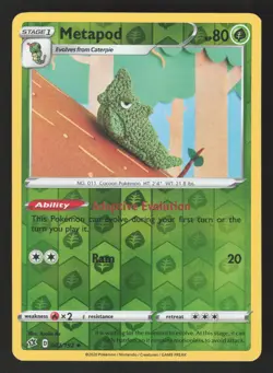 Metapod 002/192 Reverse Holo Pokemon SWSH02: Rebel Clash - Image 1