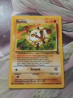 Mankey #55/64 - MP - Jungle Pokemon Card - Image 1