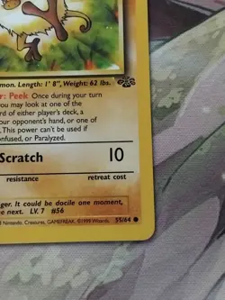 Mankey #55/64 - MP - Jungle Pokemon Card - Image 5