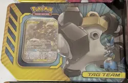 Pokemon TCG: Tag Team Lucario & Melmetal GX Thin Tin With Play Sticker 210-80632 - Image 1