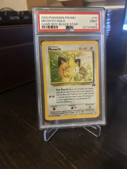 2000 Pokemon Promo Meowth Holo Game Boy Black Star #10 PSA 9 Mint - Image 2