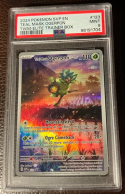 2024 POKEMON SV BLACK STAR PROMO SVP EN #123 TEAL MASK OGERPON TWM ETB PSA 9 - Image 1