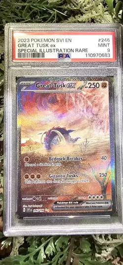GREAT TUSK EX #246 SPECIAL ILLUSTRATION RARE 2023 POKEMON SCARLET & VIOLET PSA 9 - Image 1
