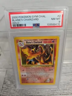 2000 POKEMON GYM CHALLENGE HOLO #2 BLAINE'S CHARIZARD - PSA 8 - Image 1
