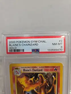 2000 POKEMON GYM CHALLENGE HOLO #2 BLAINE'S CHARIZARD - PSA 8 - Image 2