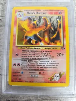 2000 POKEMON GYM CHALLENGE HOLO #2 BLAINE'S CHARIZARD - PSA 8 - Image 3