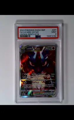 Pokemon TCG Lucario VSTAR SWSH291 Holo Black Star Promo Crown Zenith PSA 9 Mint - Image 1