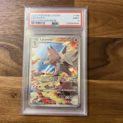 2025 POKEMON JTG EN-JOURNEY TOGETHER ILLUSTRATION RARE #166 LYCANROC PSA 9 - Image 1