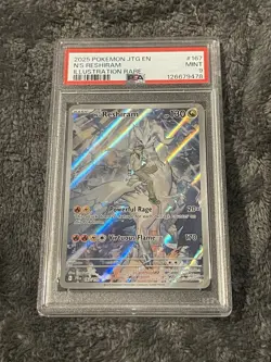 2025 POKEMON JTG EN-JOURNEY TOGETHER ILLUSTRATION RARE #167 N'S RESHIRAM PSA 9 - Image 1