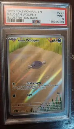 POKEMON PSA #9 PALDEAN WOOPER #221 PALDEA EVOLVED ILLUSTRATION RARE 2023 - Image 1