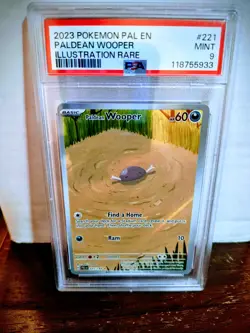 POKEMON PSA #9 PALDEAN WOOPER #221 PALDEA EVOLVED ILLUSTRATION RARE 2023 - Image 3