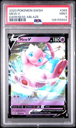 2020 POKEMON SWORD & SHIELD DARKNESS ABLAZE #069 MEW V PSA 9 - Image 1