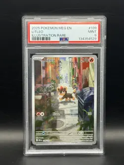 2025 POKEMON MEG EN-MEGA EVOLUTION ILLUSTRATION RARE #139 LITLEO PSA 9 - Image 1