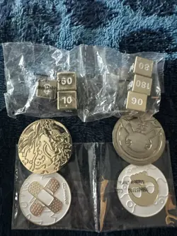 Metal Pikachu & Charizard Coins And Dice - Pokemon 25th Anniversary Cele. - Image 1