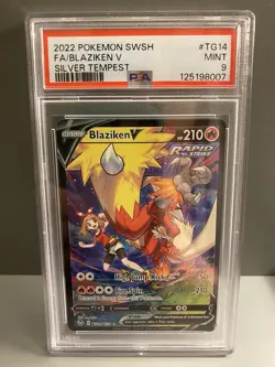 PSA 9 Blaziken V TG14/TG30 Silver Tempest Trainer Gallery Pokemon 2022 - Image 1