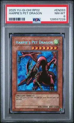 Yu-Gi-Oh! Harpie's Pet Dragon Retro Pack 2 PSA 8 Near Mint RP02-EN093 - Image 1