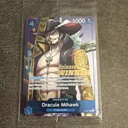 One Piece TCG Dracule Mihawk P-081 P Foil Card Winner Release Event English - Image 1