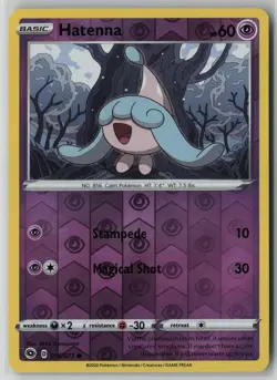 Hatenna 018/073 Pokemon Champion's Path Reverse Holo Card Near Mint (NM) 2 - Image 1