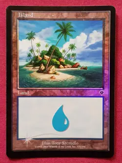 Magic The Gathering INVASION FOIL ISLAND 335 land card MTG - Image 1