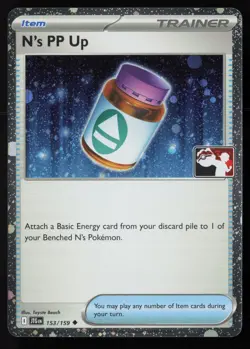 Pokemon N's PP Up 153/159 Prize Pack Series Cards Cosmo Holo Pack Fresh - NM - Image 1