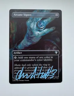 Arcane Signet (Borderless) Commander Masters Regular - NM - Signed - One Copy - Image 1